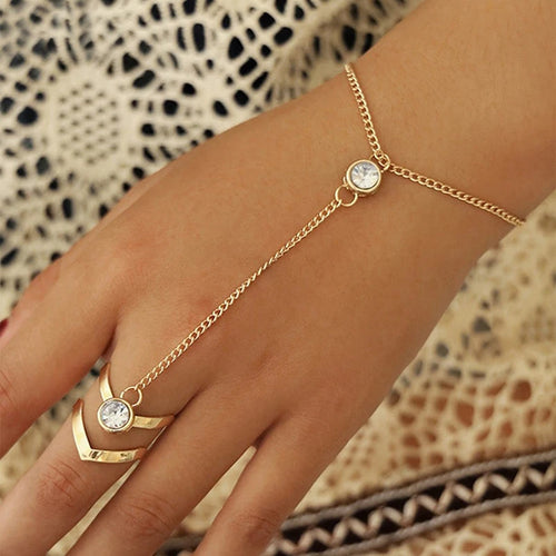 Big Crystal Ring Bracelet