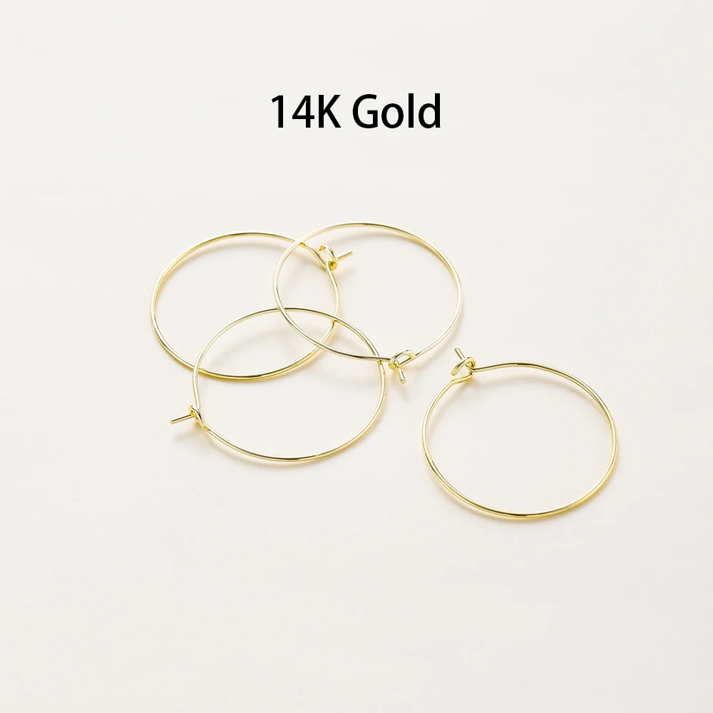 Gold Hoop Earring Wires (10pcs Set)