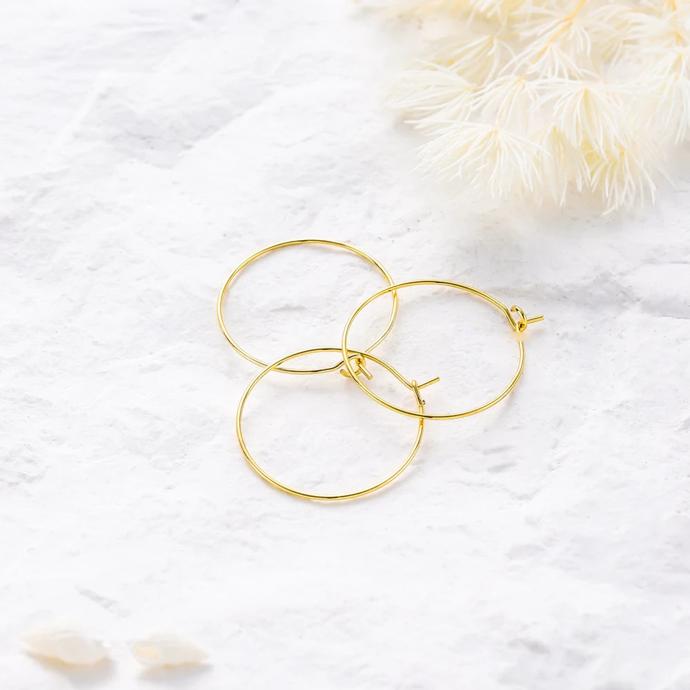 Gold Hoop Earring Wires (10pcs Set)