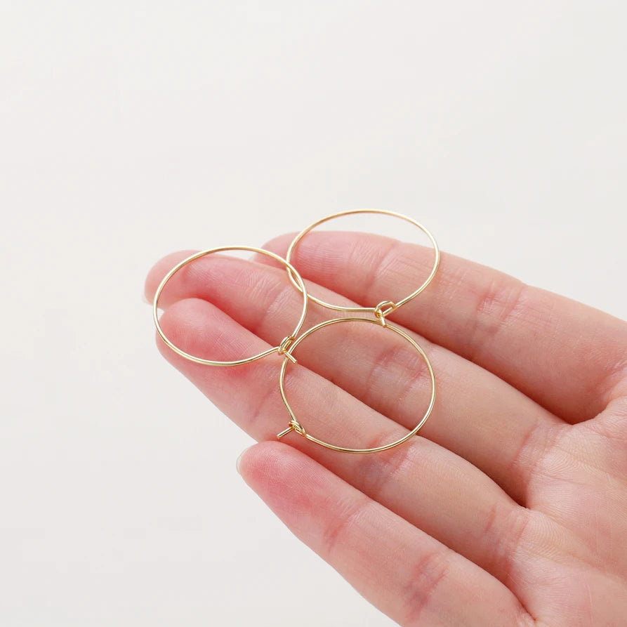 Gold Hoop Earring Wires (10pcs Set)