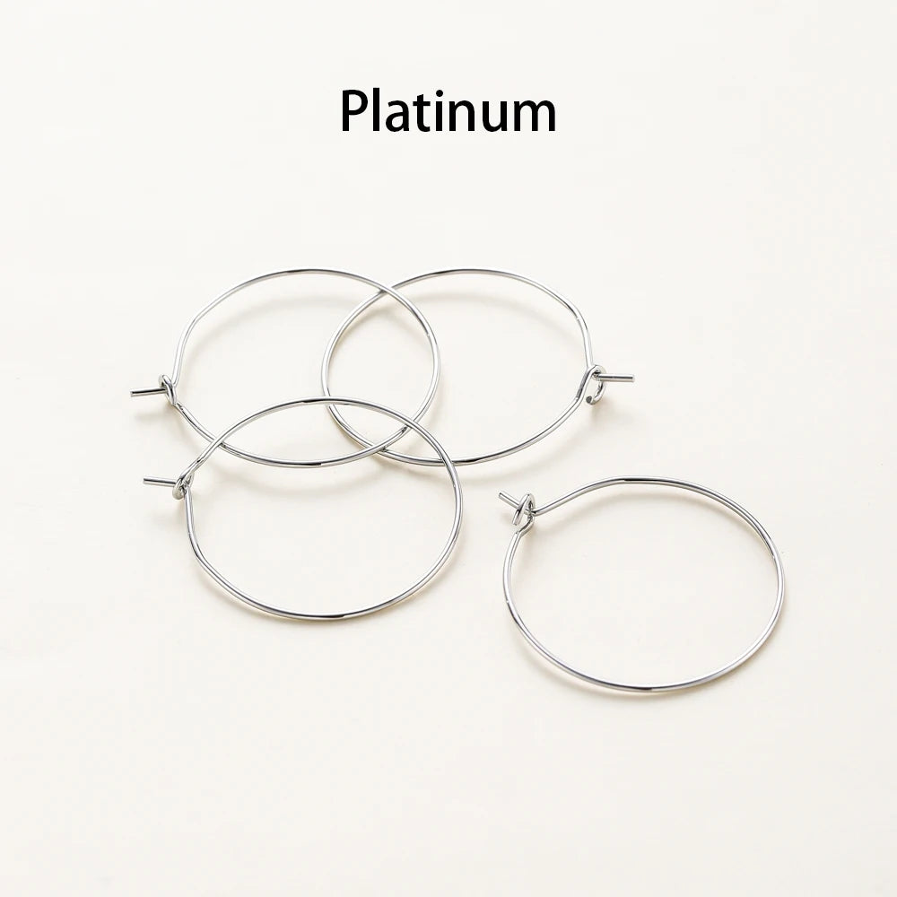 Gold Hoop Earring Wires (10pcs Set)