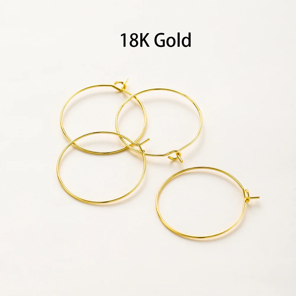 Gold Hoop Earring Wires (10pcs Set)