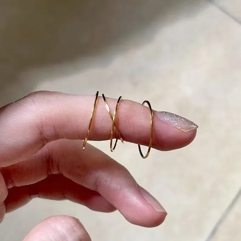 Classic stainless steel ring with a smooth plated