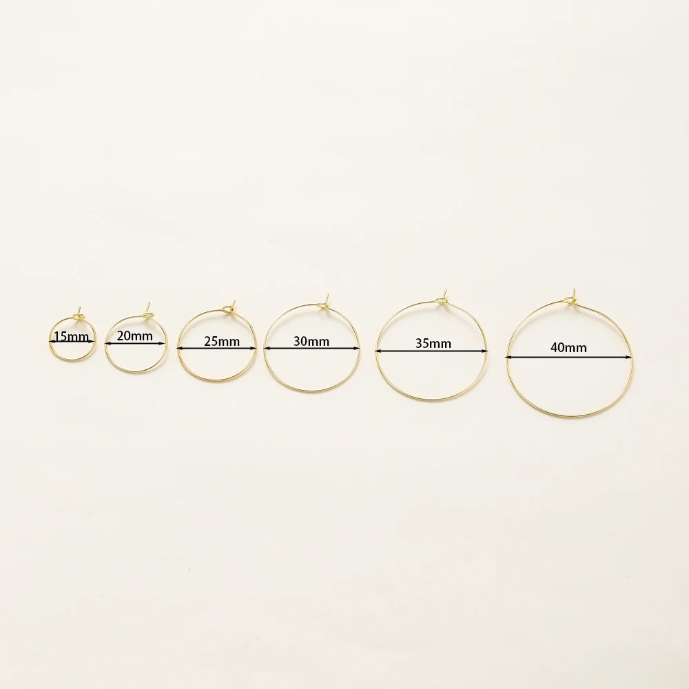 Gold Hoop Earring Wires (10pcs Set)