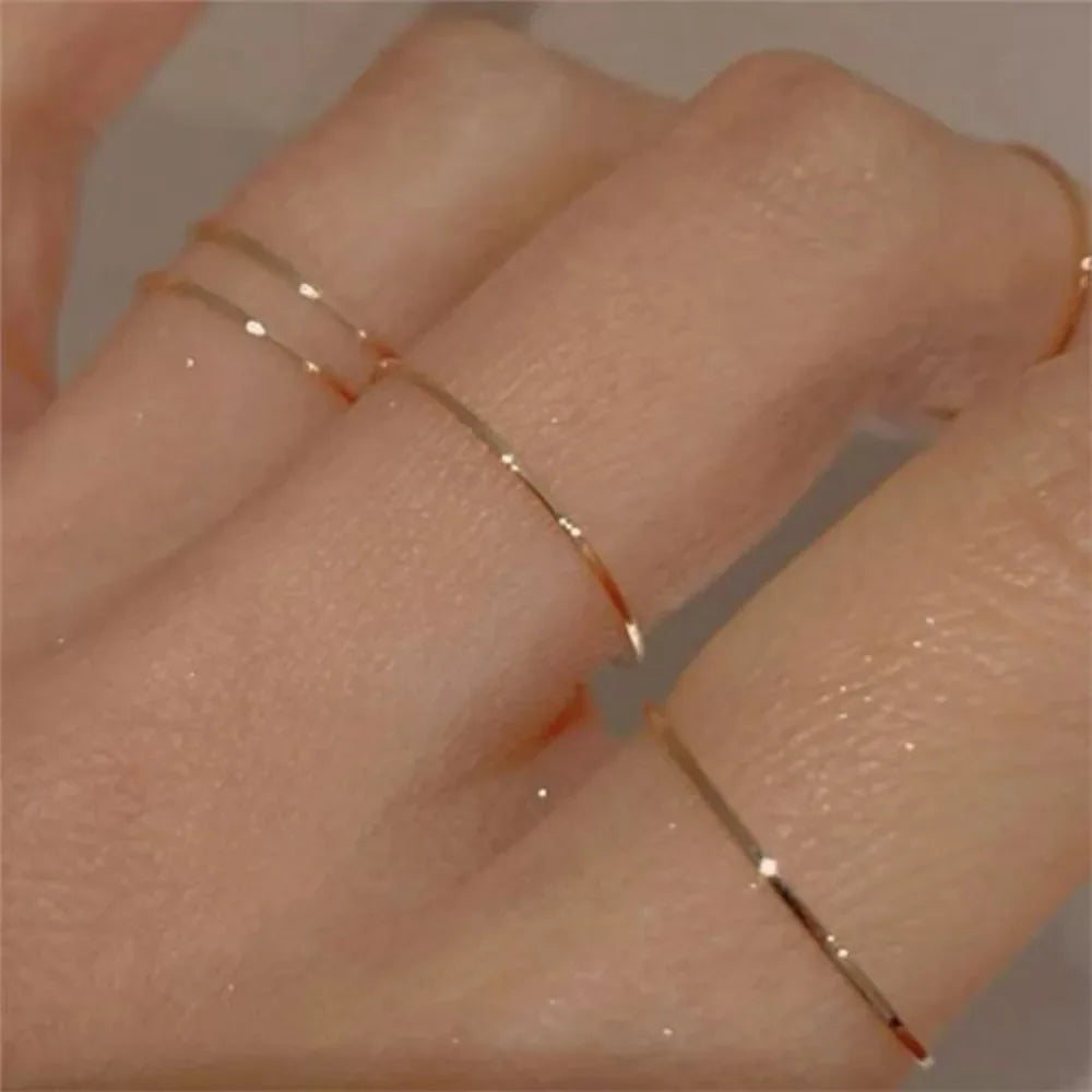 Classic stainless steel ring with a smooth plated