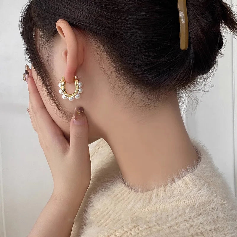 Elegant Imitation Pearl Earrings