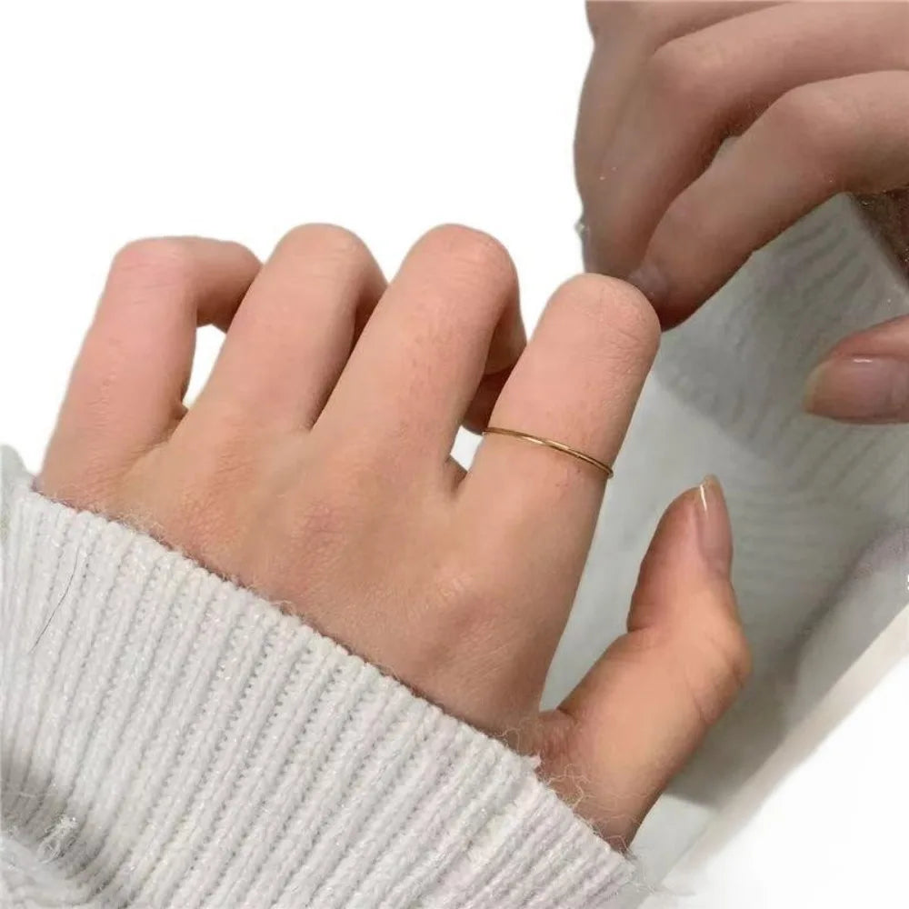 Classic stainless steel ring with a smooth plated