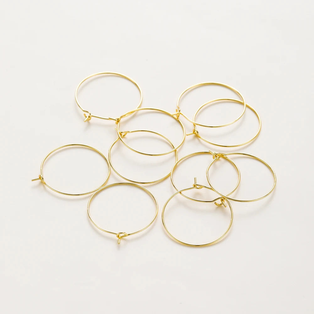 Gold Hoop Earring Wires (10pcs Set)