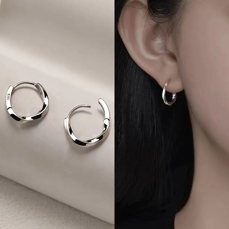 Wave Concise Geometry Hoop Earrings