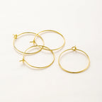 Gold Hoop Earring Wires (10pcs Set)