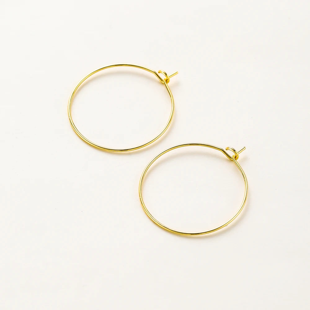 Gold Hoop Earring Wires (10pcs Set)