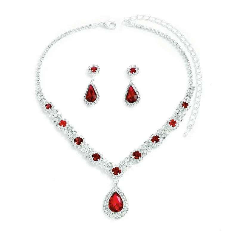 Droplet Necklace With Earrings Set